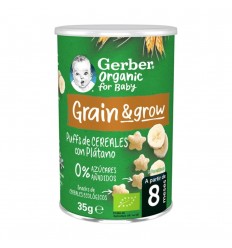 GERBER ORGANIC PUFFS CEREALES CON PLATANO 1 LATA 35 G